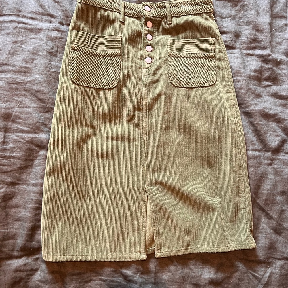 Green Corduroy Skirt